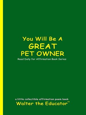 cover image of You Will Be a Great Pet Owner